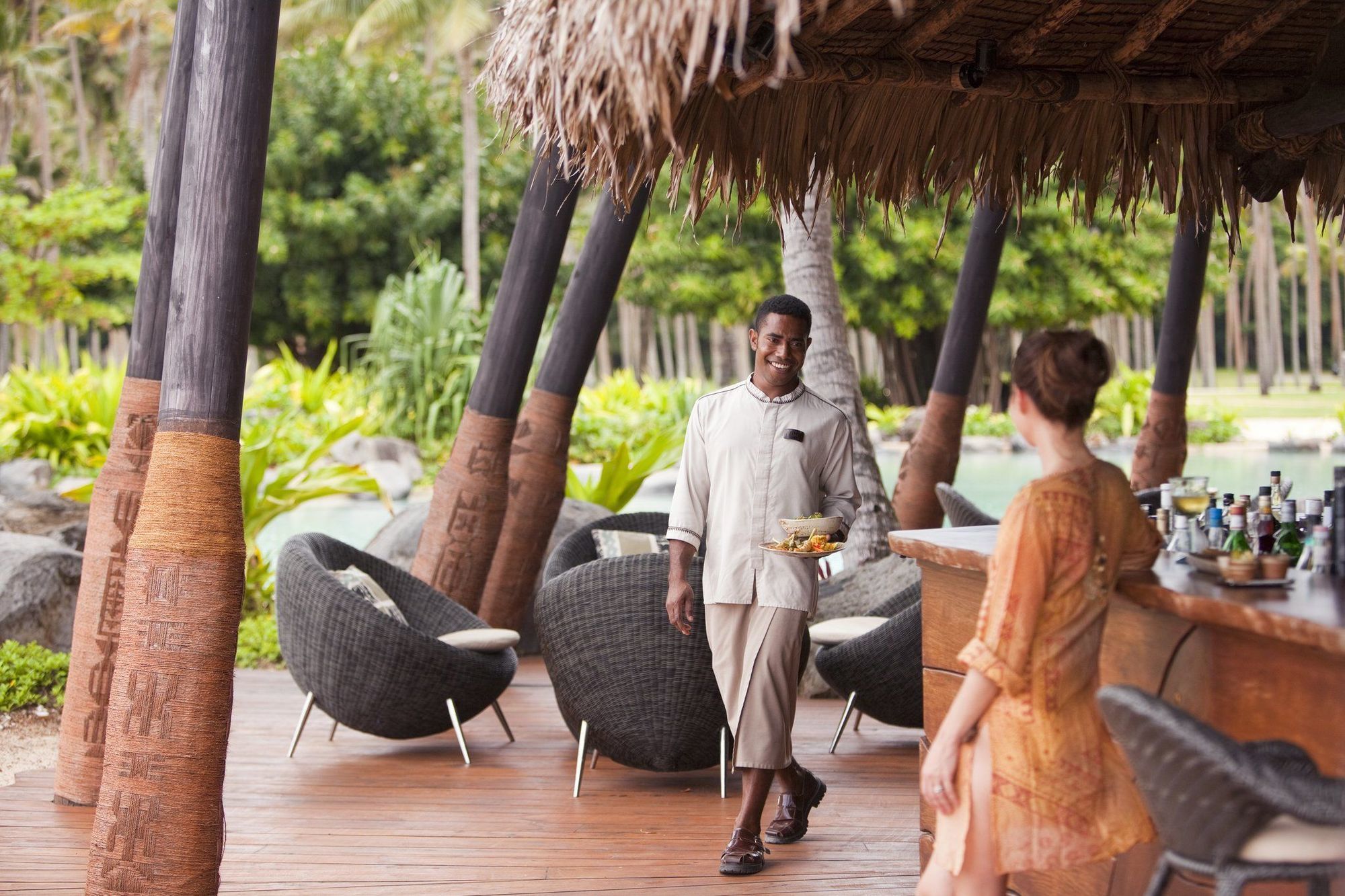 Laucala Island. Fiji Hotel Restaurant foto